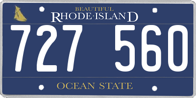RI license plate 727560
