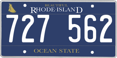 RI license plate 727562