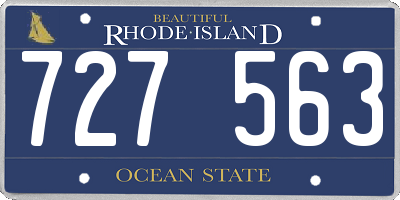 RI license plate 727563