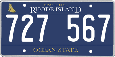 RI license plate 727567