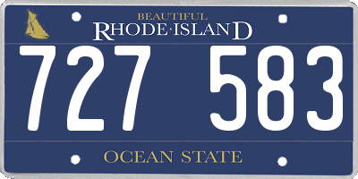 RI license plate 727583