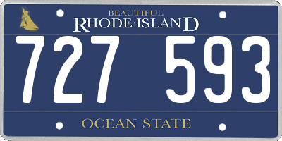 RI license plate 727593