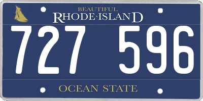 RI license plate 727596