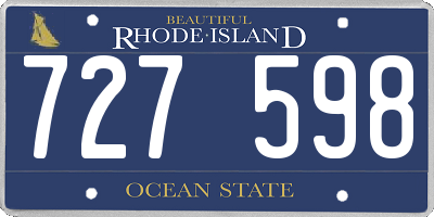 RI license plate 727598