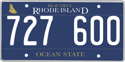 RI license plate 727600
