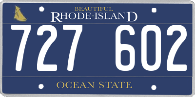 RI license plate 727602