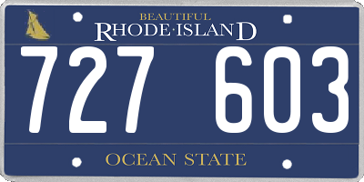 RI license plate 727603