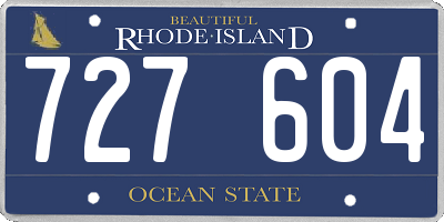 RI license plate 727604