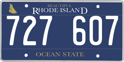 RI license plate 727607