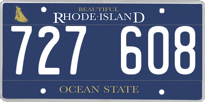 RI license plate 727608