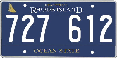 RI license plate 727612