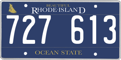 RI license plate 727613