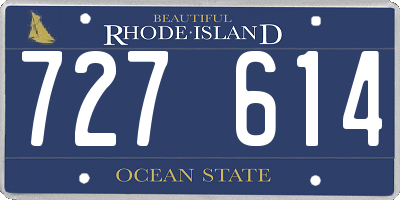 RI license plate 727614