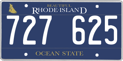 RI license plate 727625