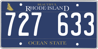 RI license plate 727633