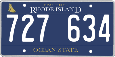 RI license plate 727634