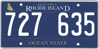 RI license plate 727635