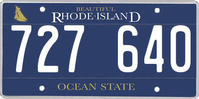 RI license plate 727640