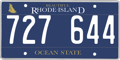 RI license plate 727644