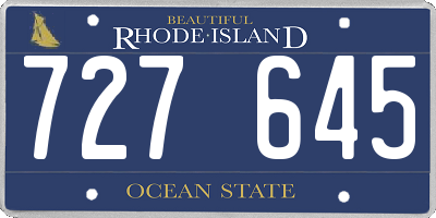 RI license plate 727645