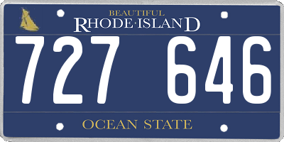 RI license plate 727646