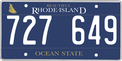 RI license plate 727649