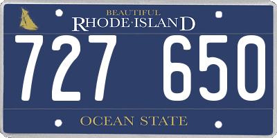 RI license plate 727650