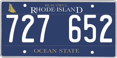 RI license plate 727652