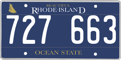 RI license plate 727663