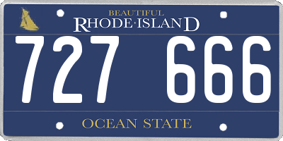 RI license plate 727666