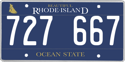 RI license plate 727667