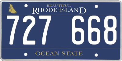 RI license plate 727668