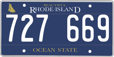 RI license plate 727669