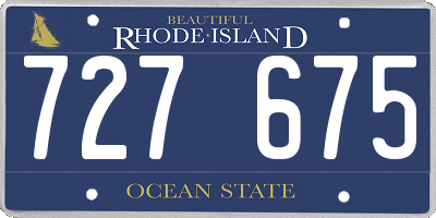 RI license plate 727675