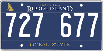 RI license plate 727677