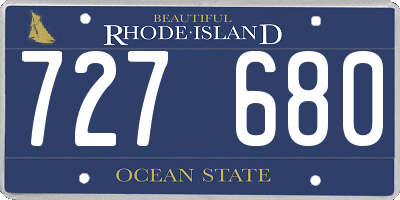 RI license plate 727680