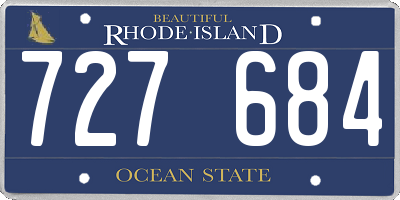 RI license plate 727684