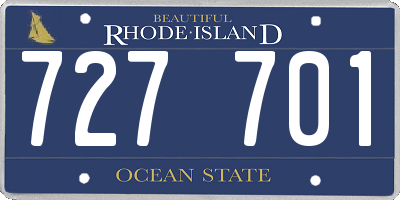 RI license plate 727701