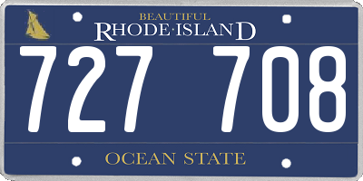 RI license plate 727708