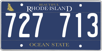 RI license plate 727713