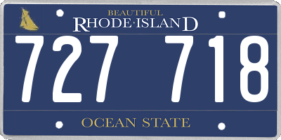 RI license plate 727718