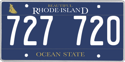 RI license plate 727720