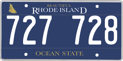 RI license plate 727728