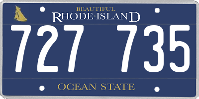 RI license plate 727735