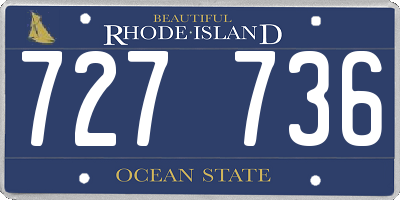 RI license plate 727736