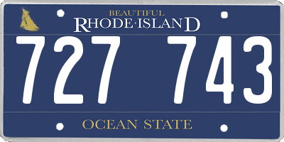 RI license plate 727743