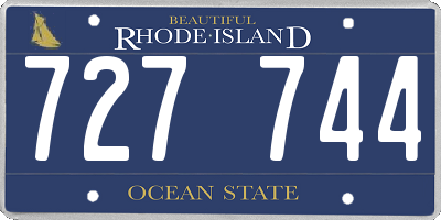 RI license plate 727744