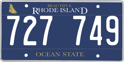 RI license plate 727749