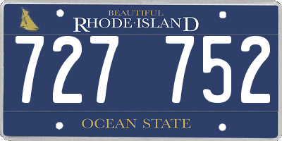 RI license plate 727752