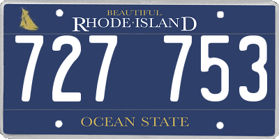 RI license plate 727753